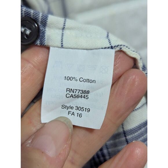 J. Crew Women's Blue & White Plaid Long-Sleeve Button-Front Shirt Size 16 - Picture 7 of 7